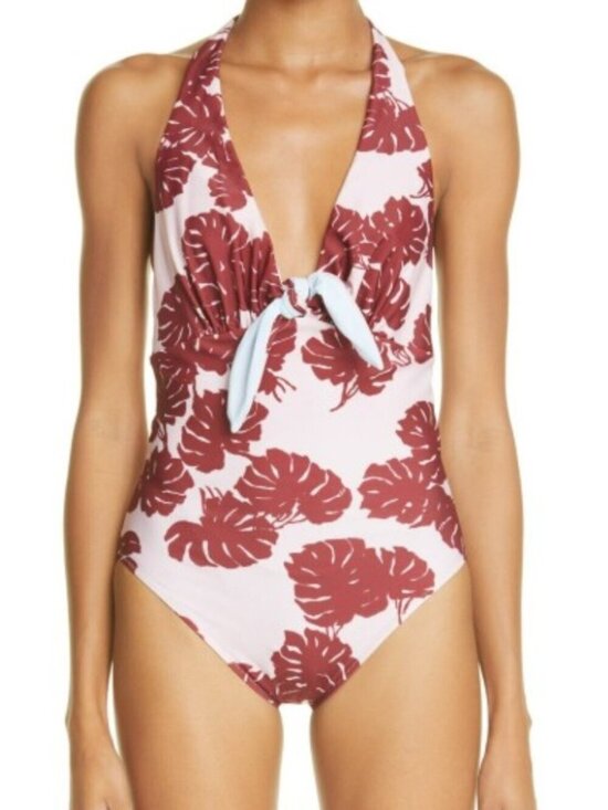 LA DoubleJ Other - LA DOUBLE J Print One-Piece Swimsuit Halter Reversible Monstera. XS